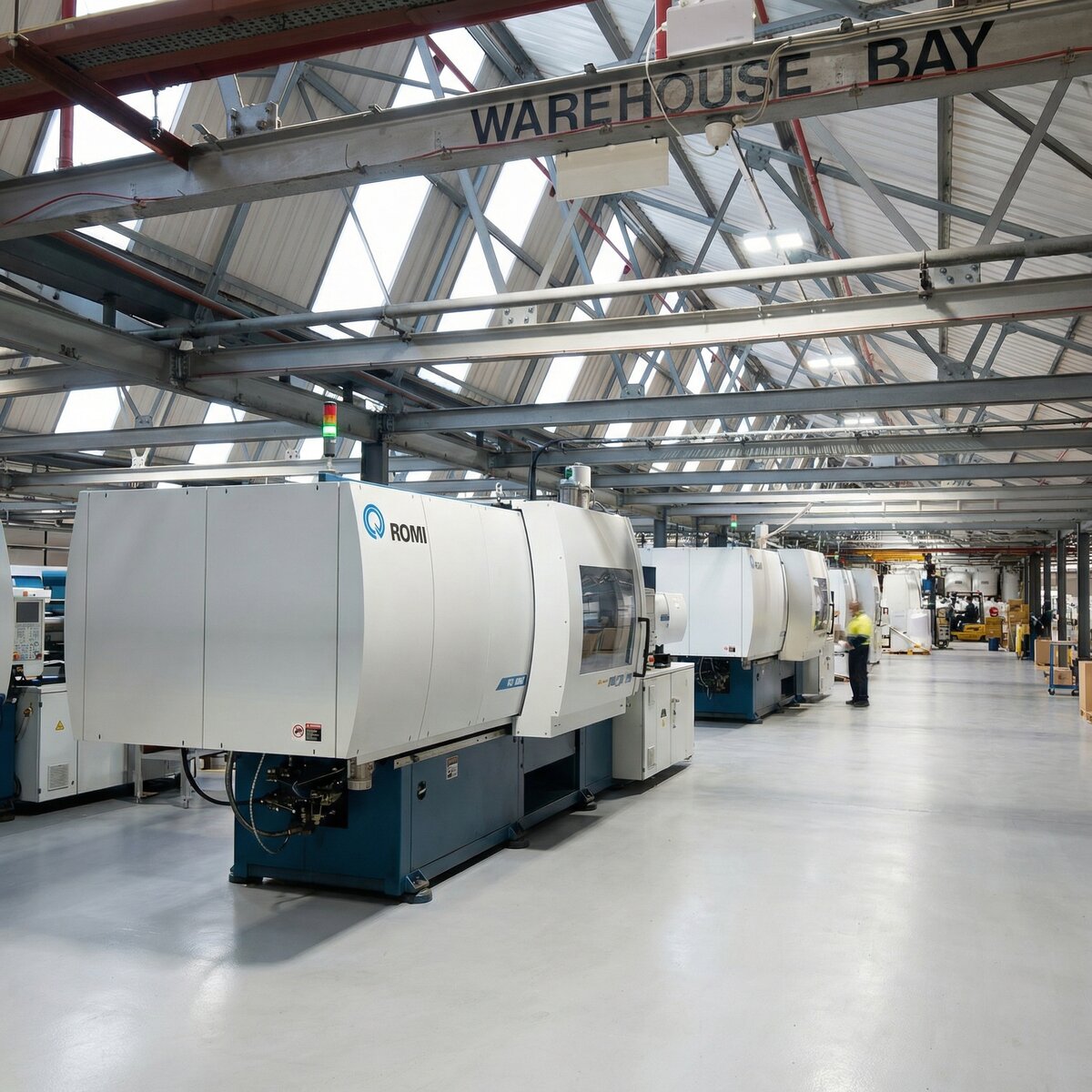 ROMI injection moulding machine at Kalsi Plastics factory