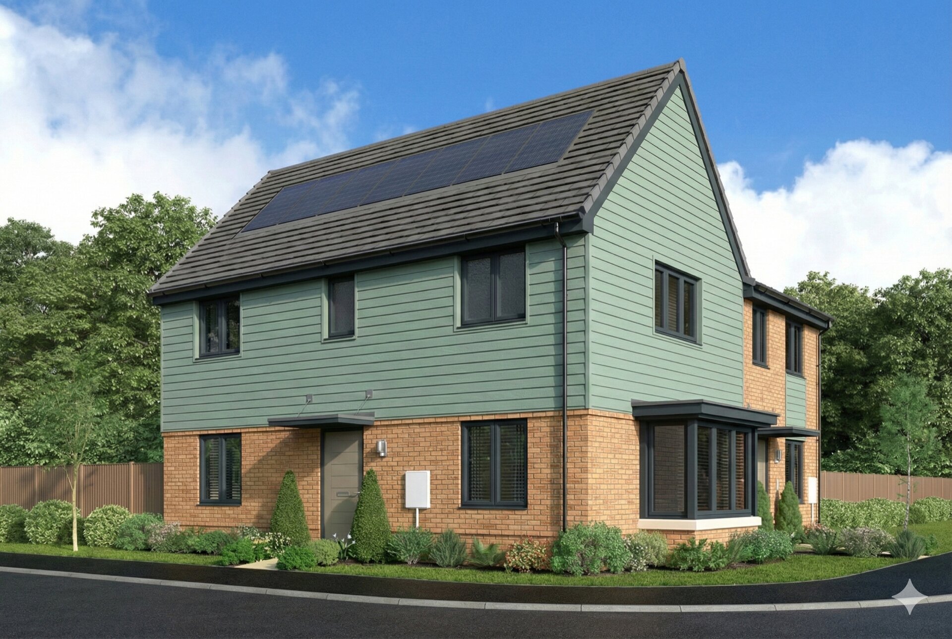 Chartwell green double embossed cladding