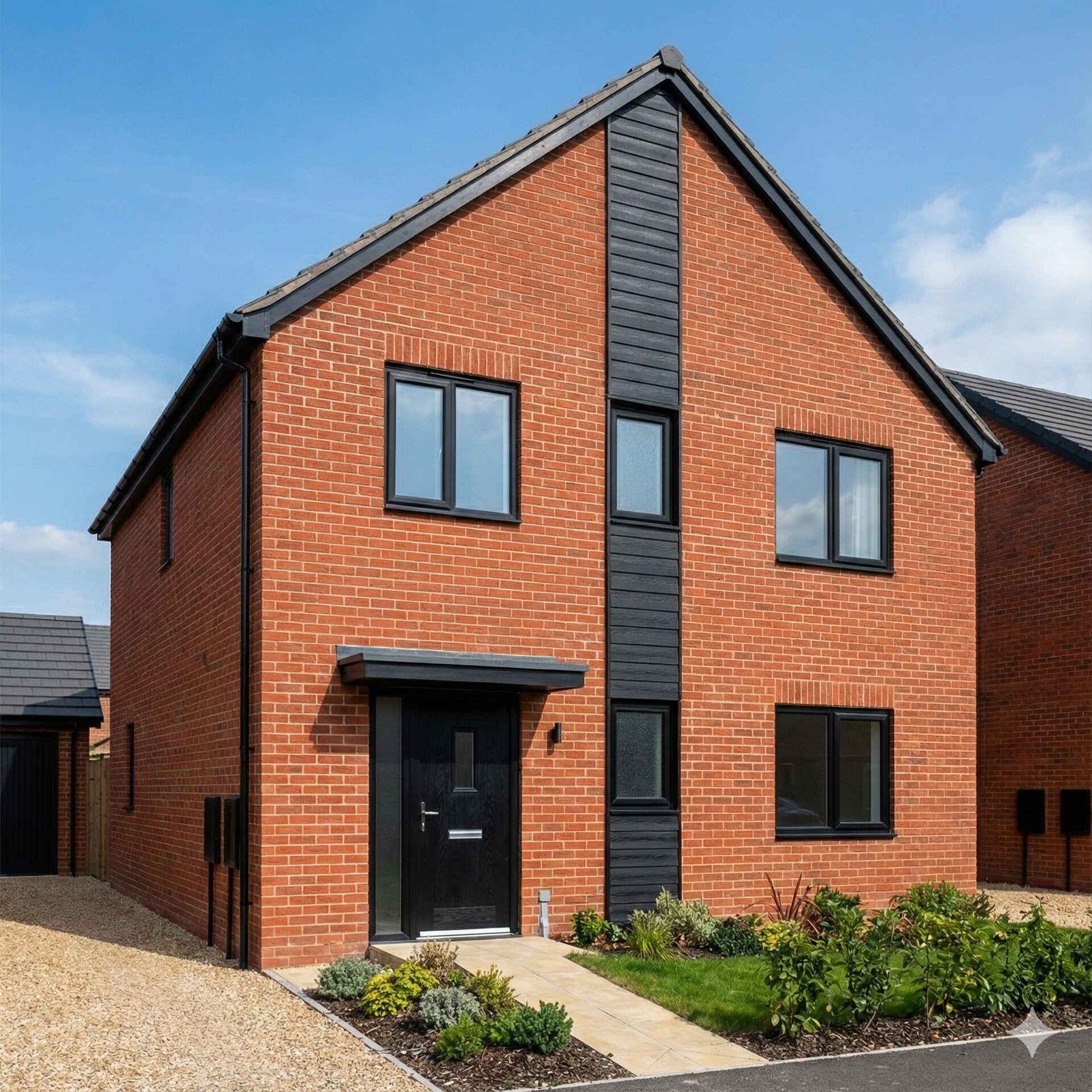 Black shiplap cladding on modern building