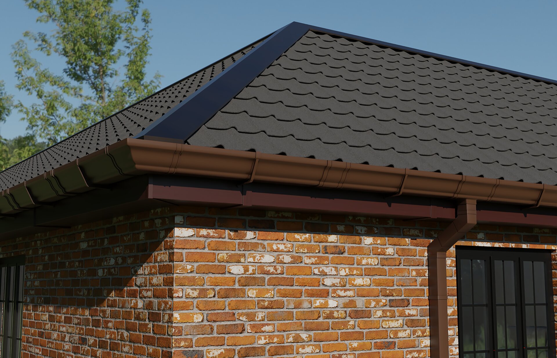 Ogee guttering in rosewood